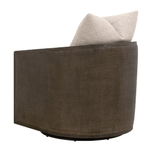   Curved Oak Swivel Club Chair | Oroa.com