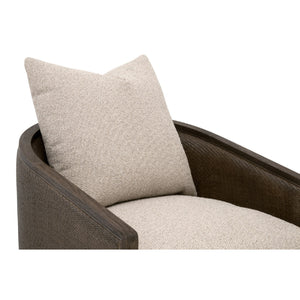   Curved Oak Swivel Club Chair | Oroa.com