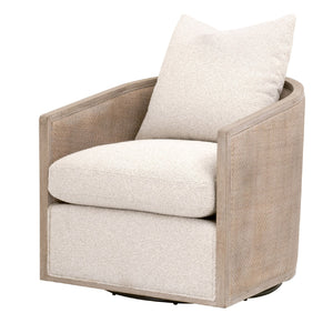   Curved Oak Swivel Club Chair | Oroa.com