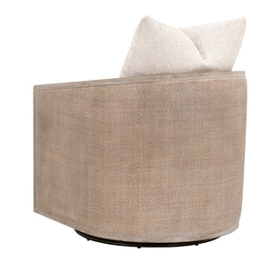   Curved Oak Swivel Club Chair | Oroa.com