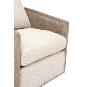   Curved Oak Swivel Club Chair | Oroa.com