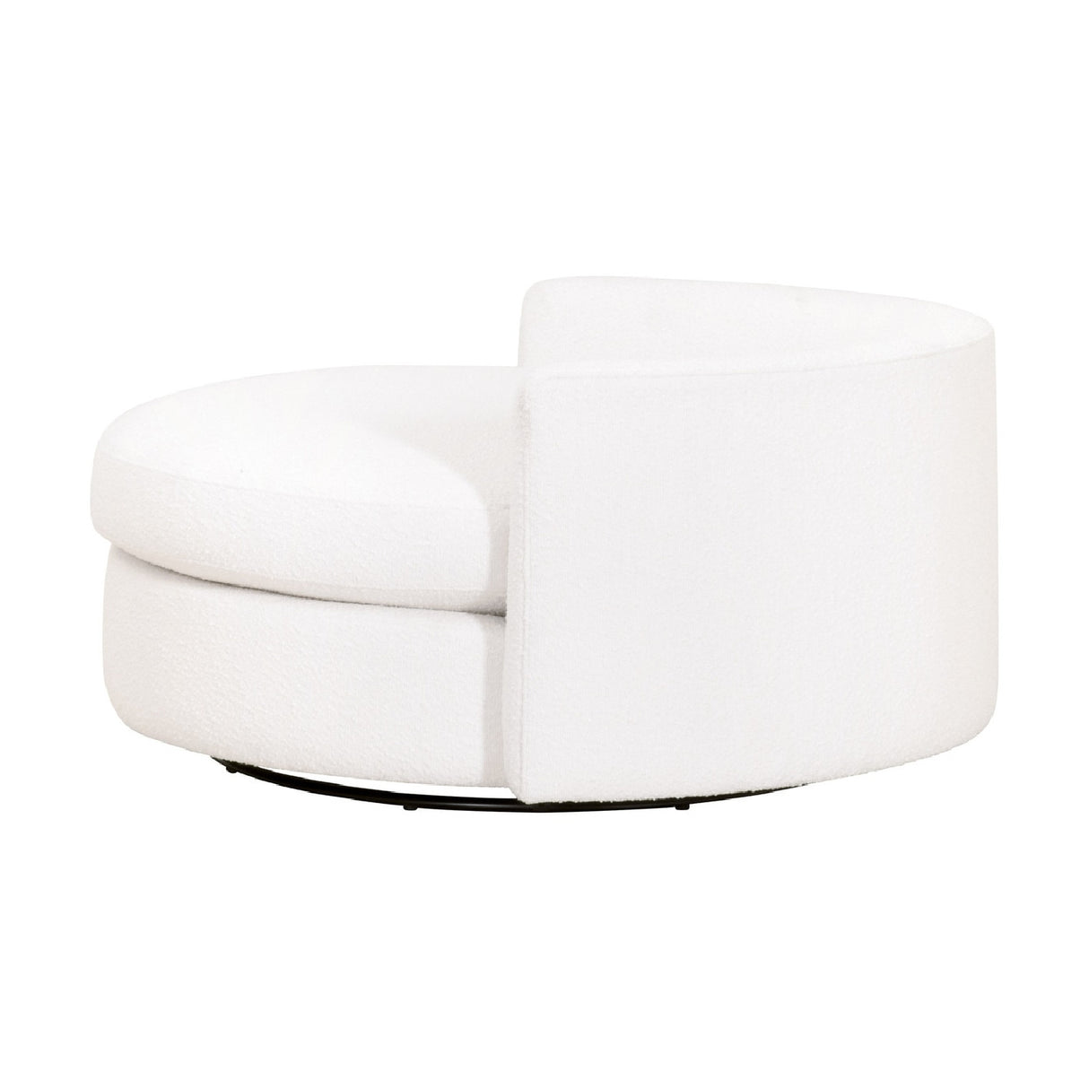   White Boucle Round Swivel Chair | Oroa.com