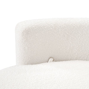   White Boucle Round Swivel Chair | Oroa.com