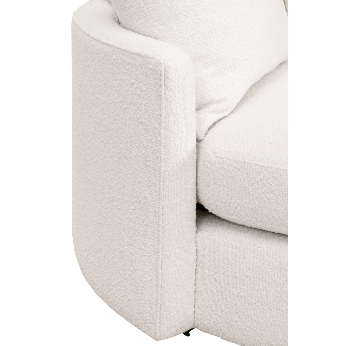   White Boucle Round Swivel Chair | Oroa.com
