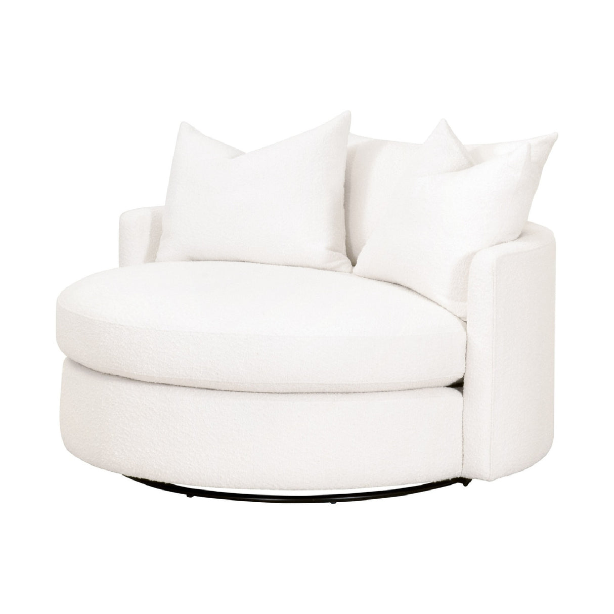   White Boucle Round Swivel Chair | Oroa.com