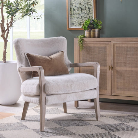   Cream Cushioned Lounge Chair | Oroa.com