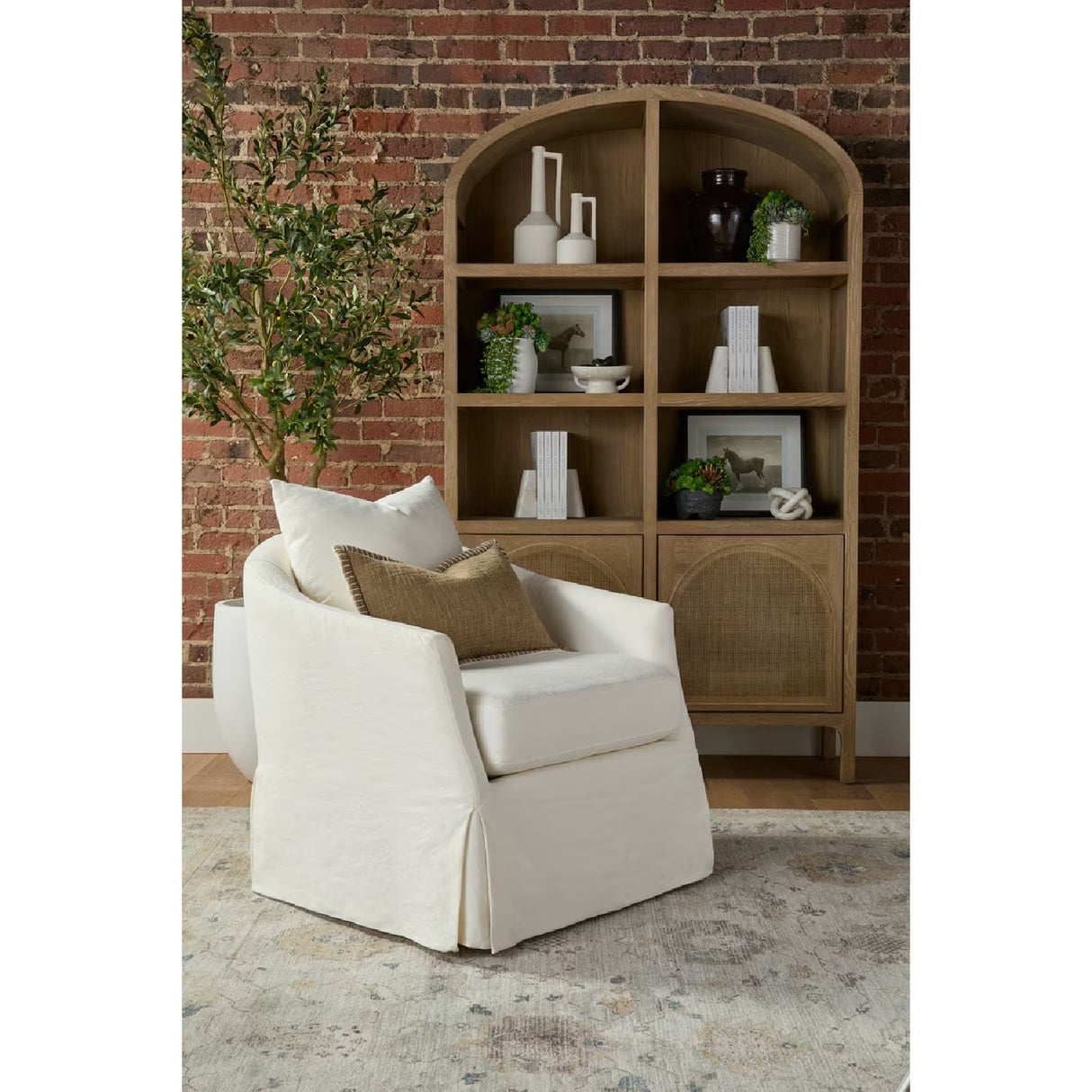   Skirted Swivel Club Chair | Oroa.com