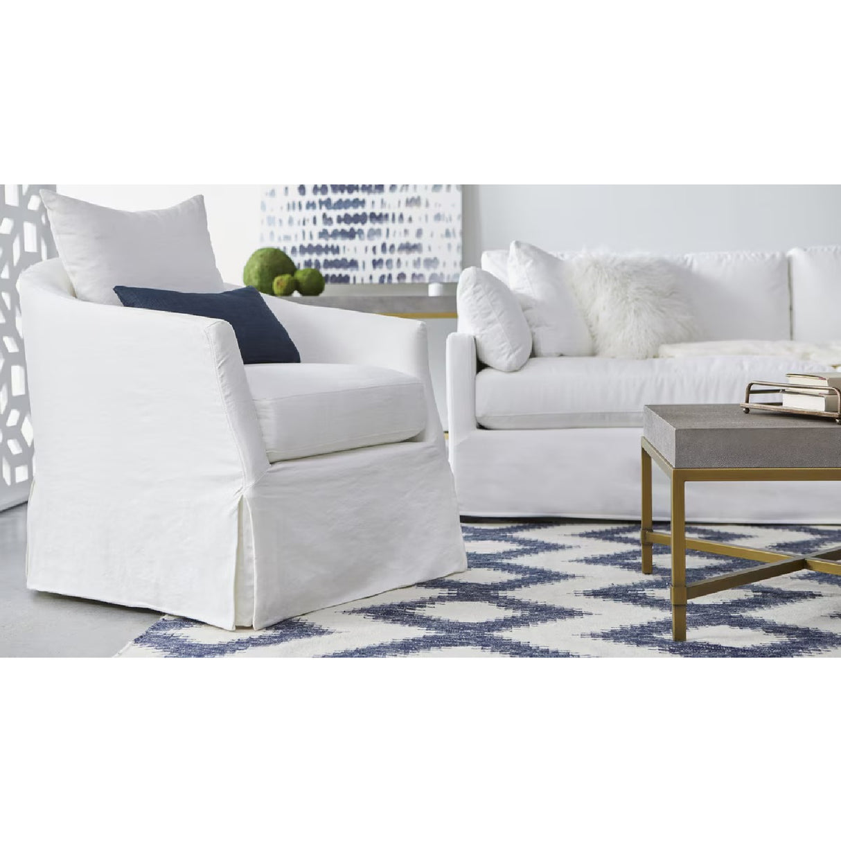   Skirted Swivel Club Chair | Oroa.com