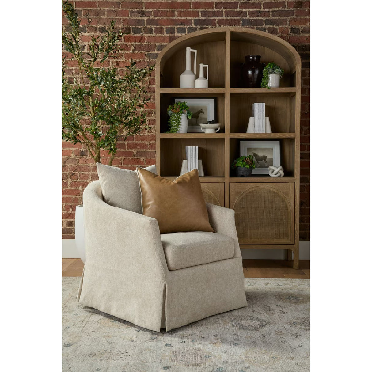  Skirted Swivel Club Chair | Oroa.com
