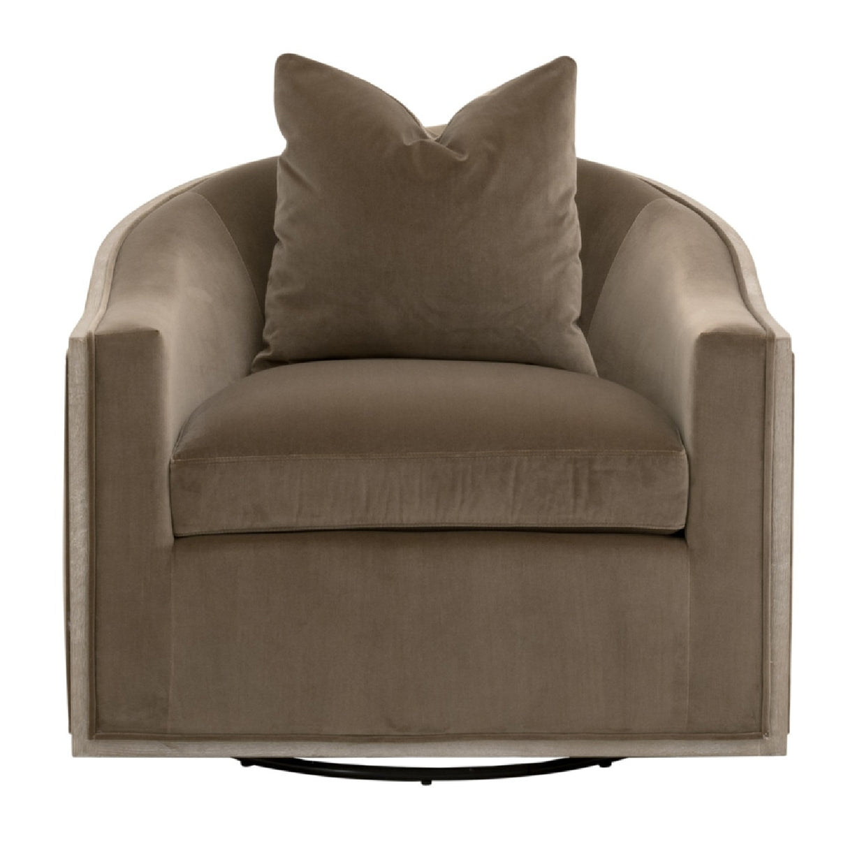   Cushioned Oak Swivel Club Chair | Oroa.com