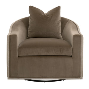   Cushioned Oak Swivel Club Chair | Oroa.com