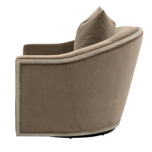   Cushioned Oak Swivel Club Chair | Oroa.com