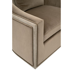   Cushioned Oak Swivel Club Chair | Oroa.com