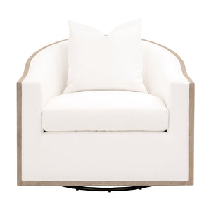   Cushioned Oak Swivel Club Chair | Oroa.com