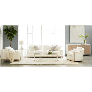   Cushioned Oak Swivel Club Chair | Oroa.com