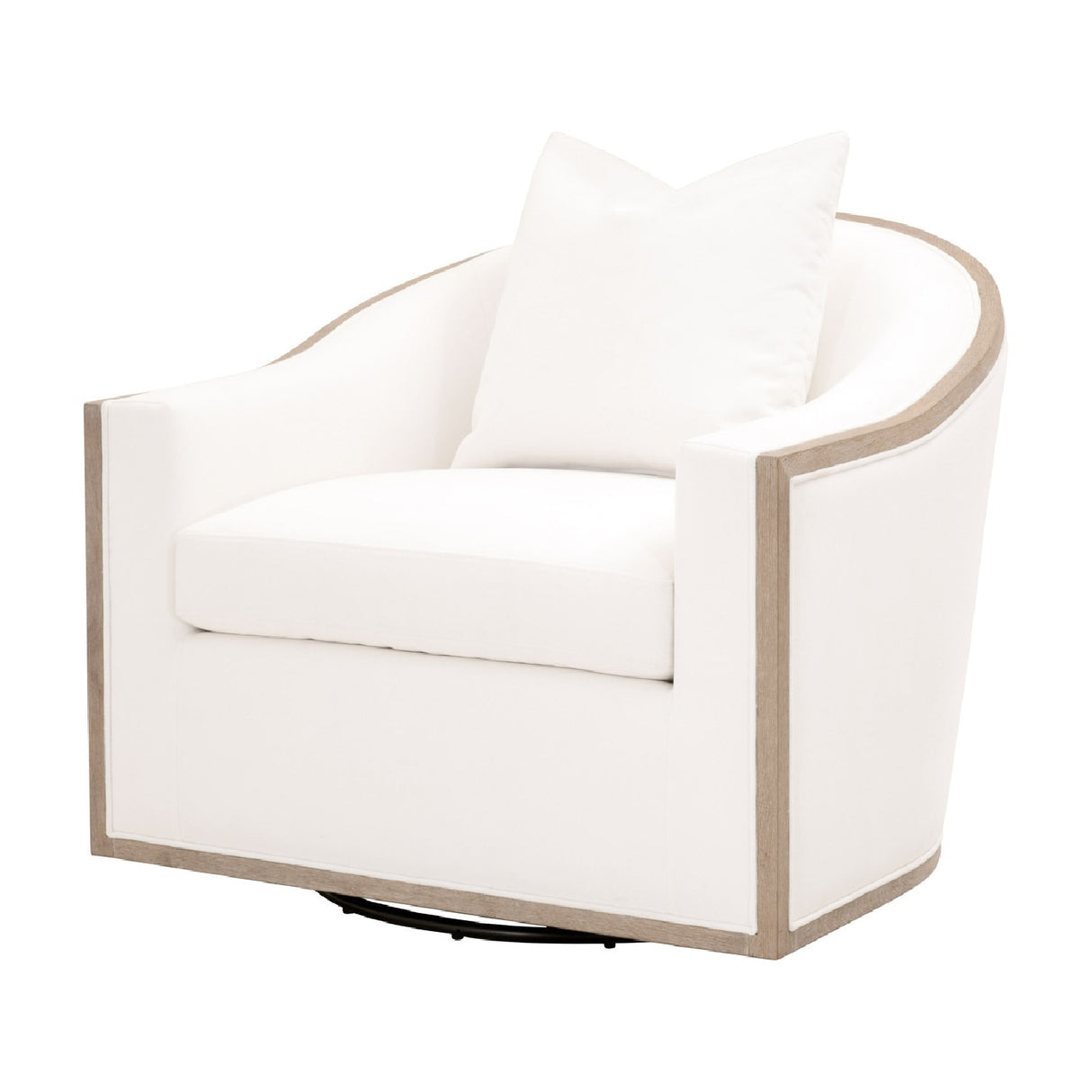   Cushioned Oak Swivel Club Chair | Oroa.com
