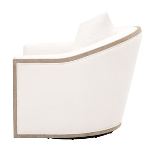   Cushioned Oak Swivel Club Chair | Oroa.com