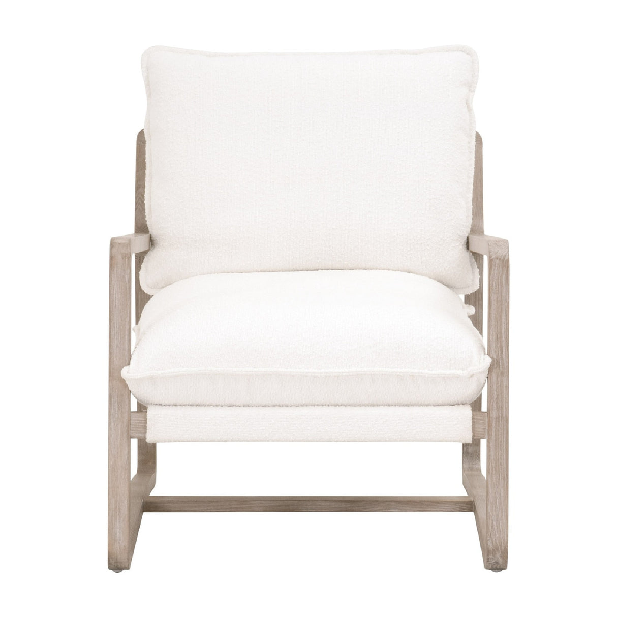   White Boucle Cushioned Club Chair | Oroa.com