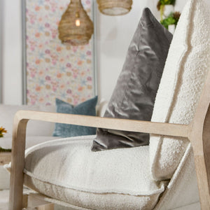   White Boucle Cushioned Club Chair | Oroa.com