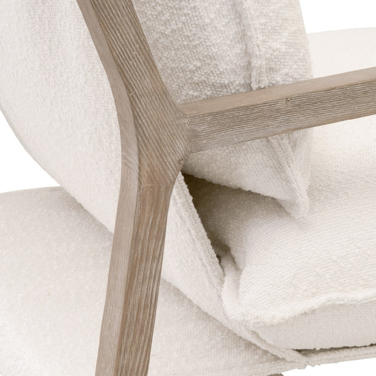   White Boucle Cushioned Club Chair | Oroa.com