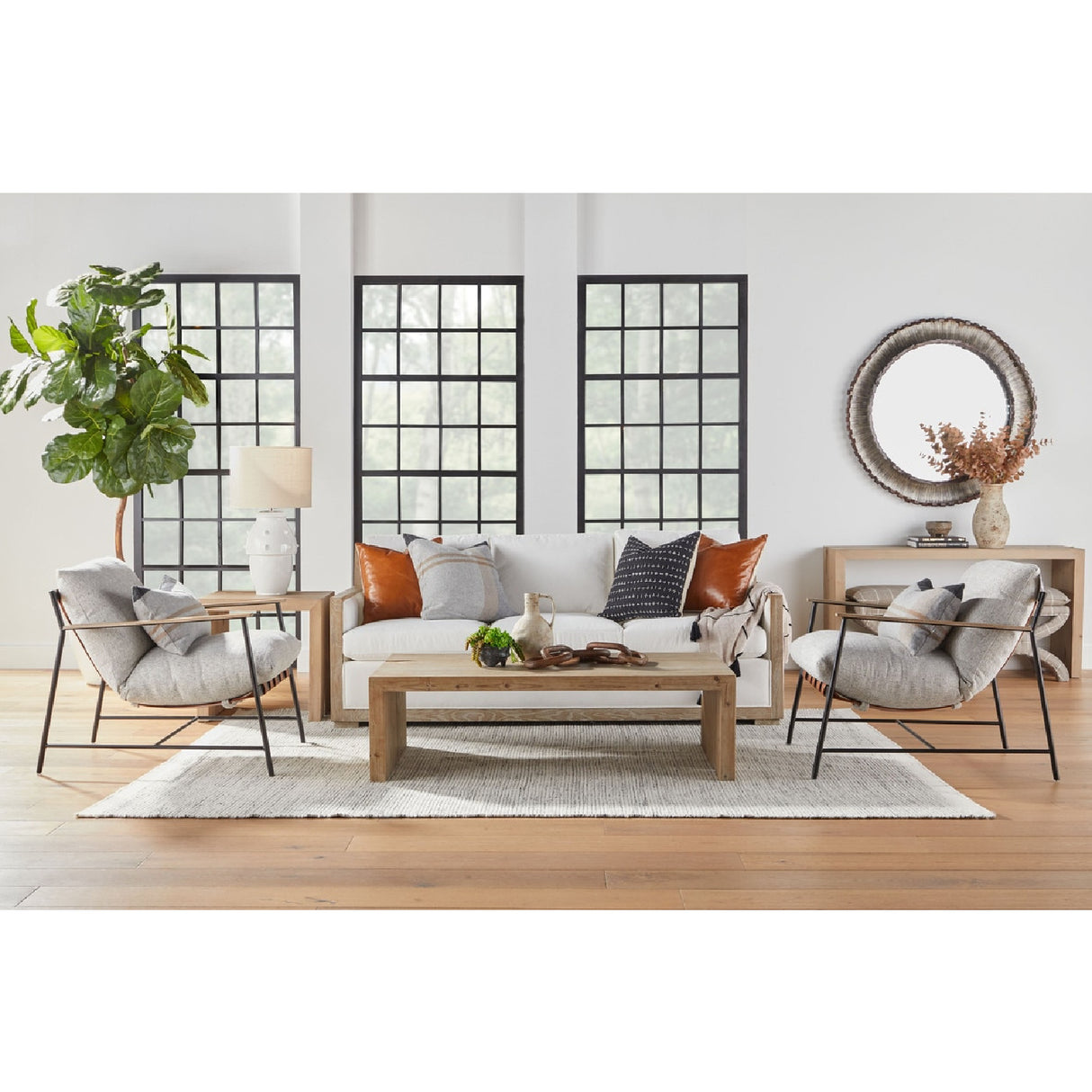   Brown Leather Strap Lounge Chair | Oroa.com