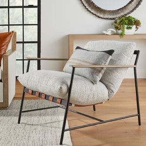   Brown Leather Strap Lounge Chair | Oroa.com