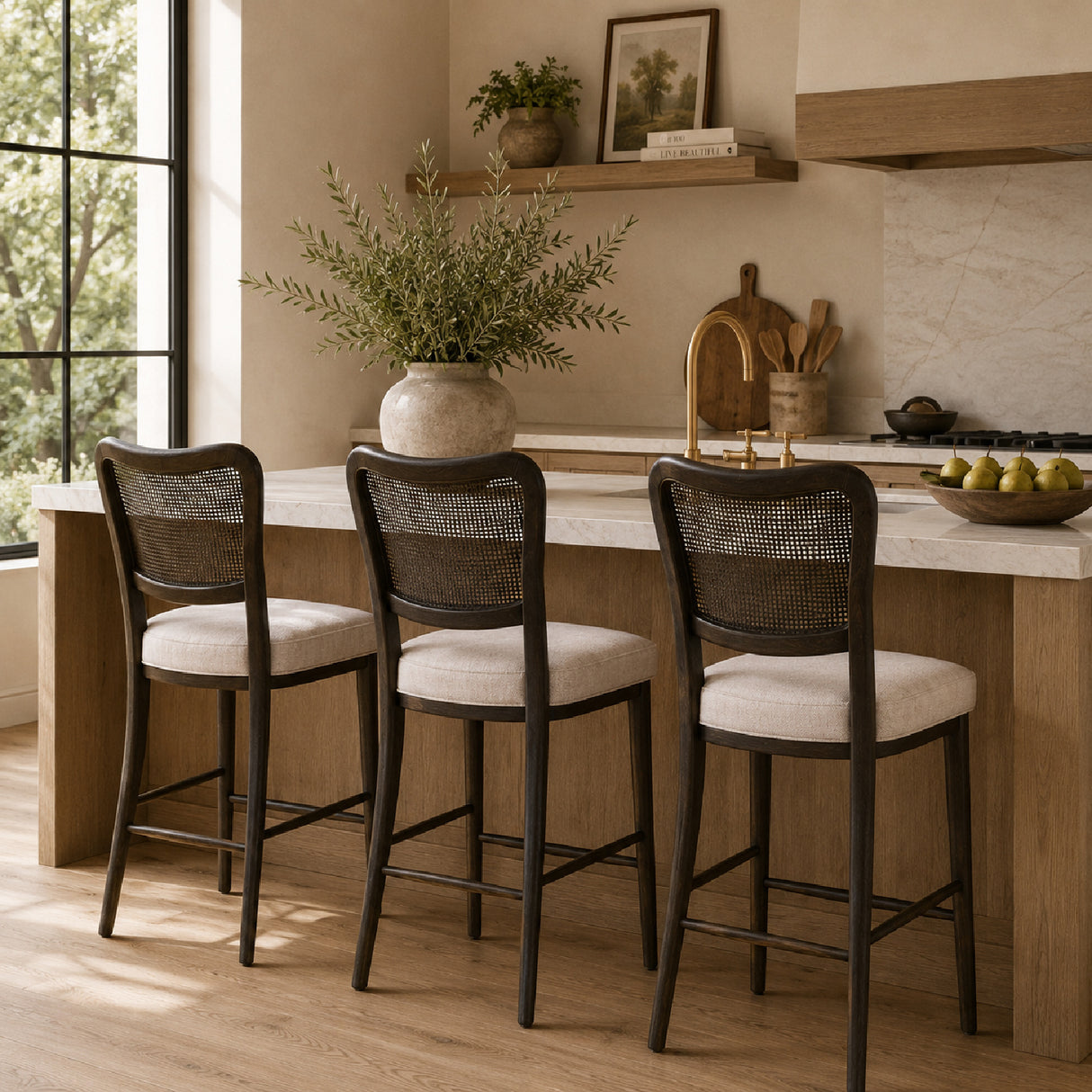   Cane-Back Counter Stool | Oroa.com