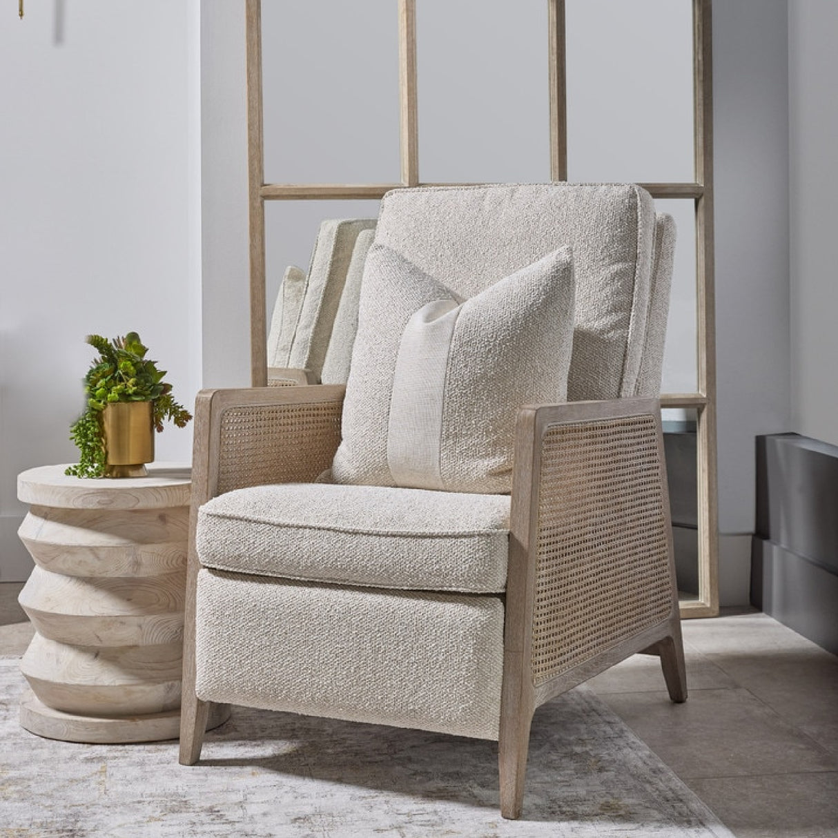   Beige Linen Recliner Chair | Oroa.com