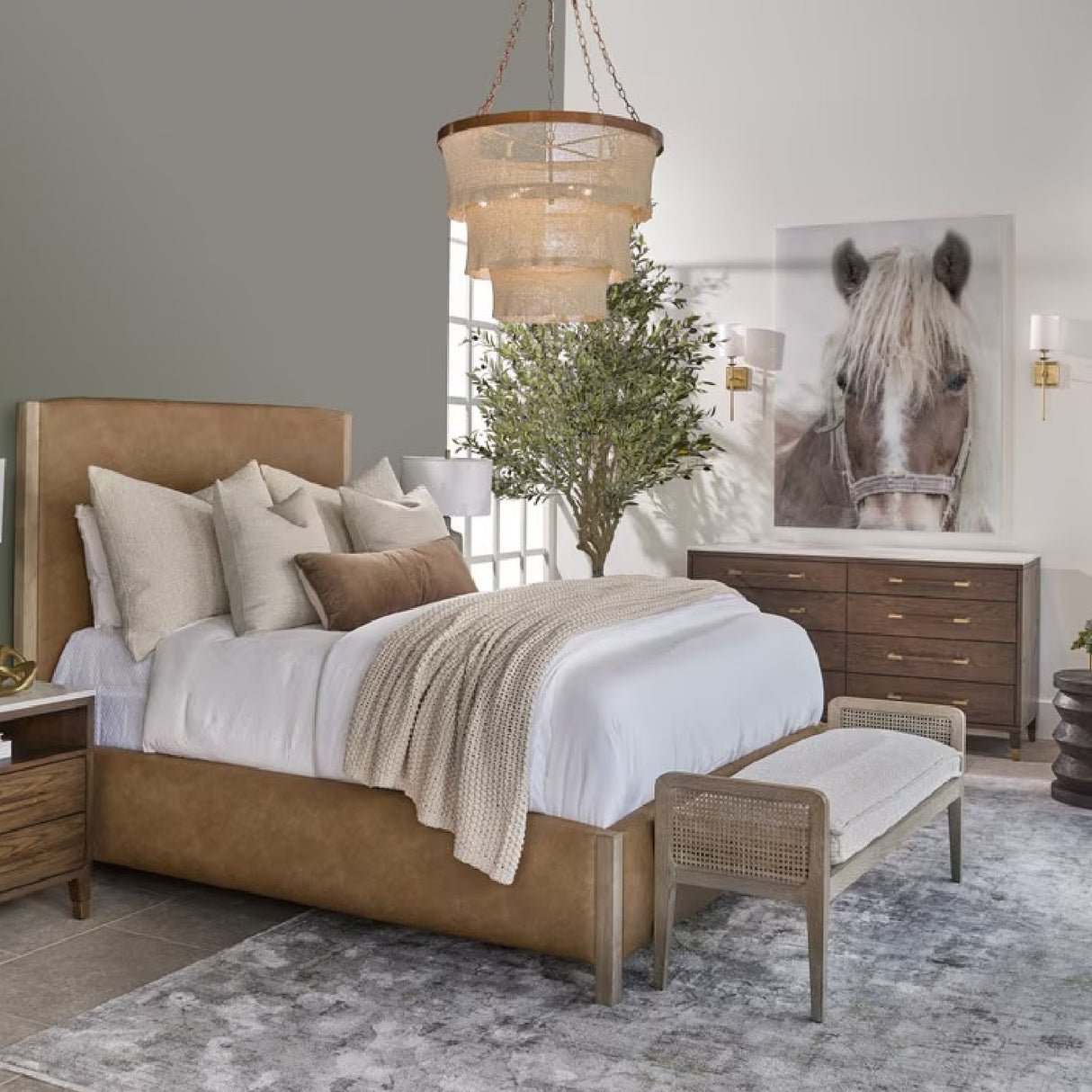   Cushioned Gray Oak Bench | Oroa.com
