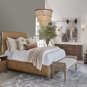   Cushioned Gray Oak Bench | Oroa.com