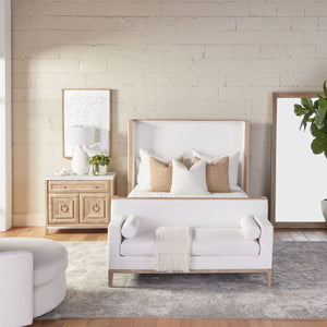   White Upholstered Bench | Oroa.com
