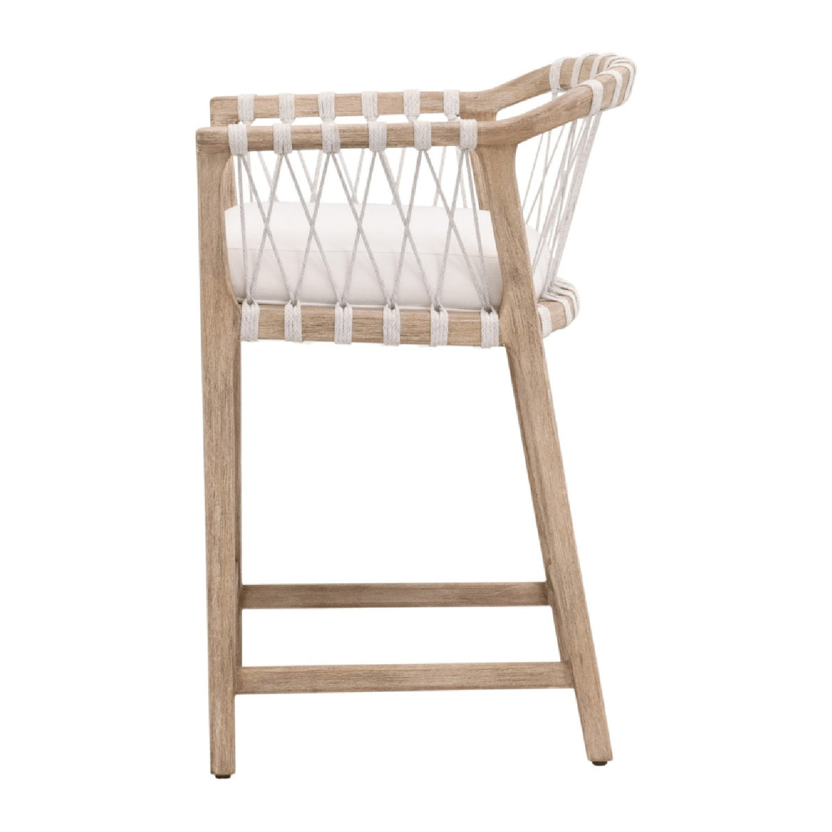   Hand-Wrapped White Rope Counter Stool | Oroa.com