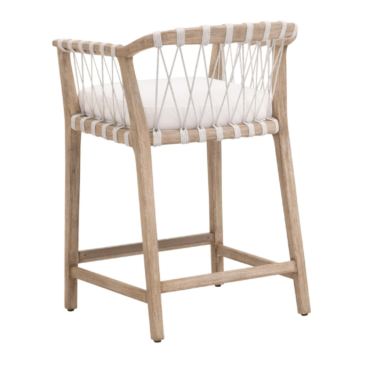   Hand-Wrapped White Rope Counter Stool | Oroa.com