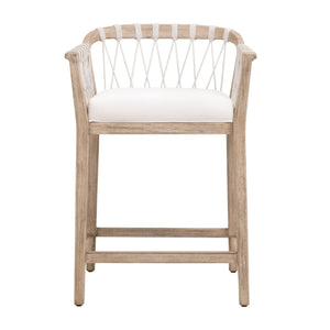   Hand-Wrapped White Rope Counter Stool | Oroa.com