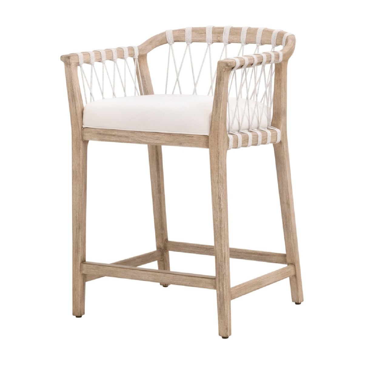   Hand-Wrapped White Rope Counter Stool | Oroa.com