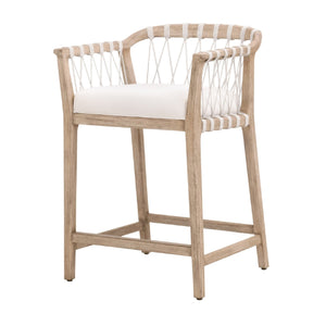   Hand-Wrapped White Rope Counter Stool | Oroa.com
