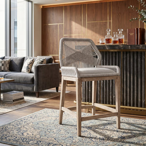   Woven Flat Rope Counter Stool | Oroa.com