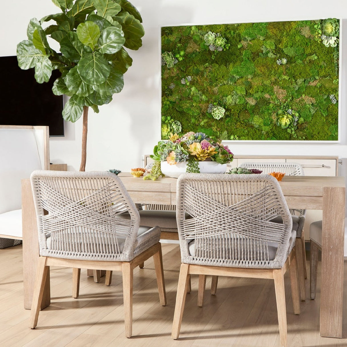   Woven Flat Rope Dining Chairs (2) | Oroa.com