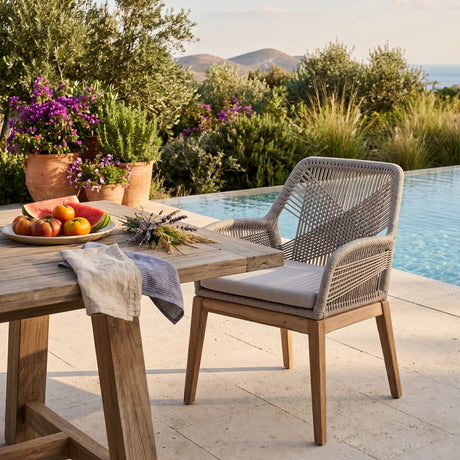   Taupe Flat Rope Outdoor Armchairs (2) | Oroa.com