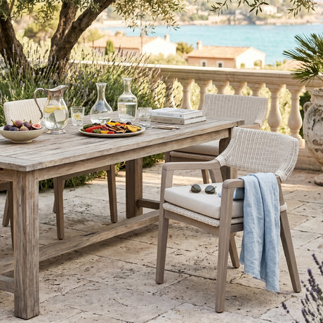   White Rattan Outdoor Dining Armchair | Oroa.com