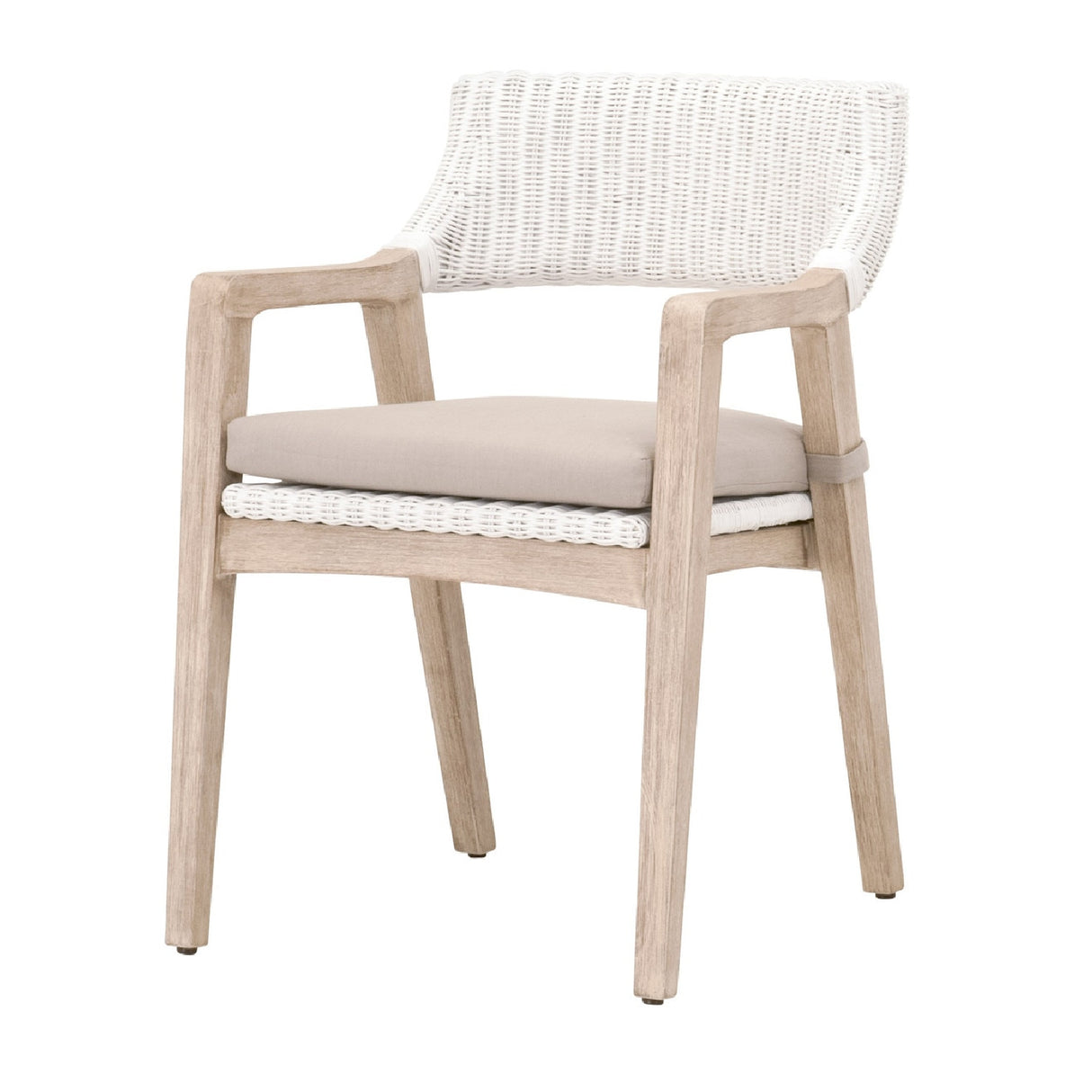   White Rattan Dining Armchair | Oroa.com