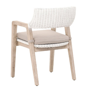   White Rattan Dining Armchair | Oroa.com