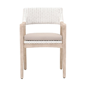   White Rattan Dining Armchair | Oroa.com