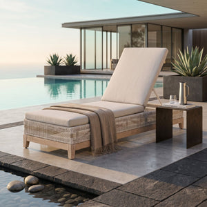   Taupe Stripes Outdoor Chaise Lounge | Oroa.com