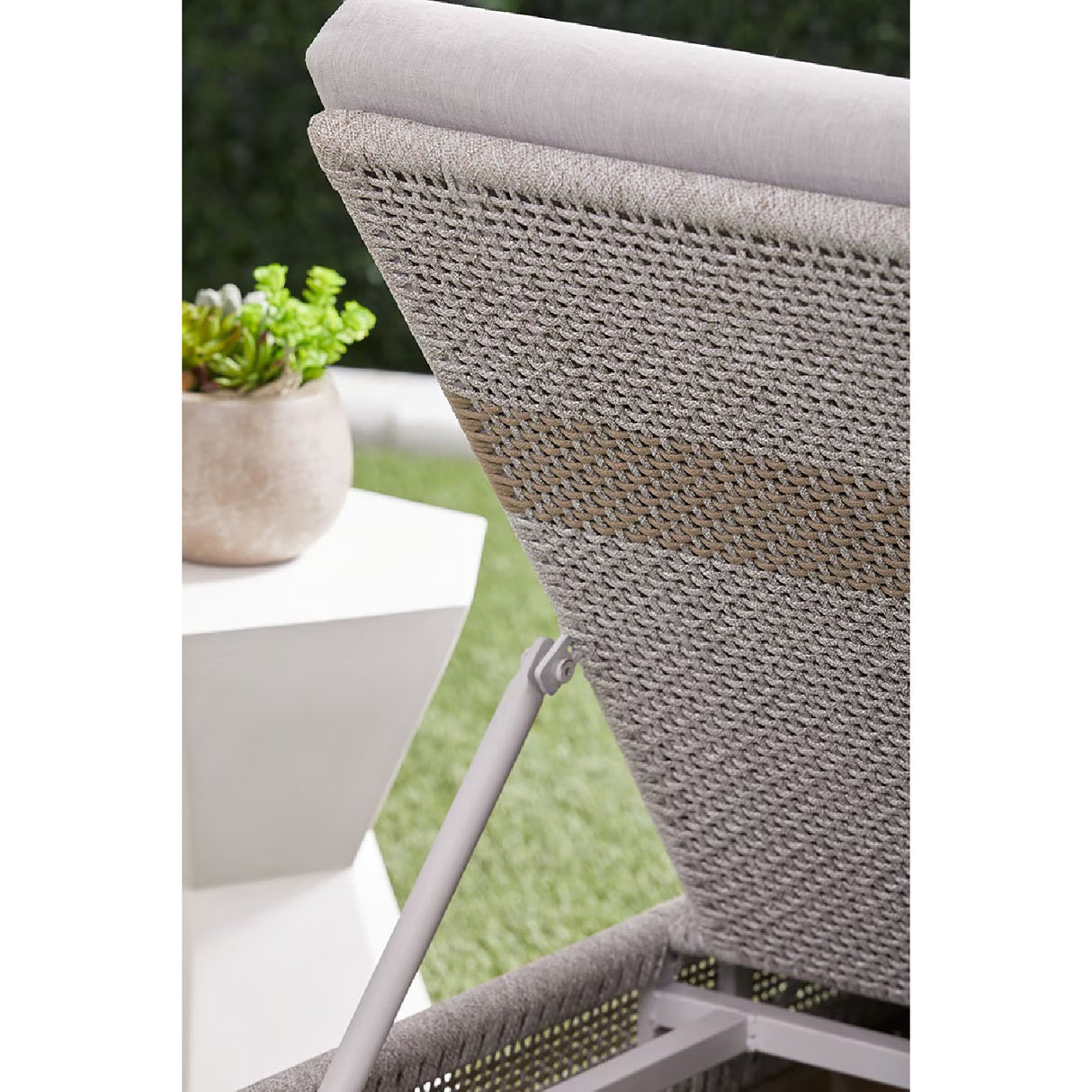   Taupe Stripes Outdoor Chaise Lounge | Oroa.com