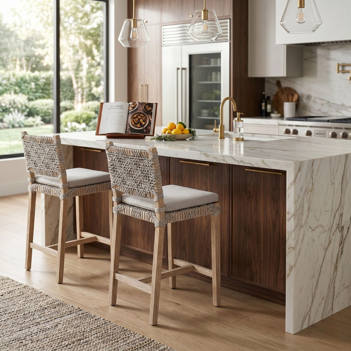   Interlaced Flat Rope Counter Stool | Oroa.com