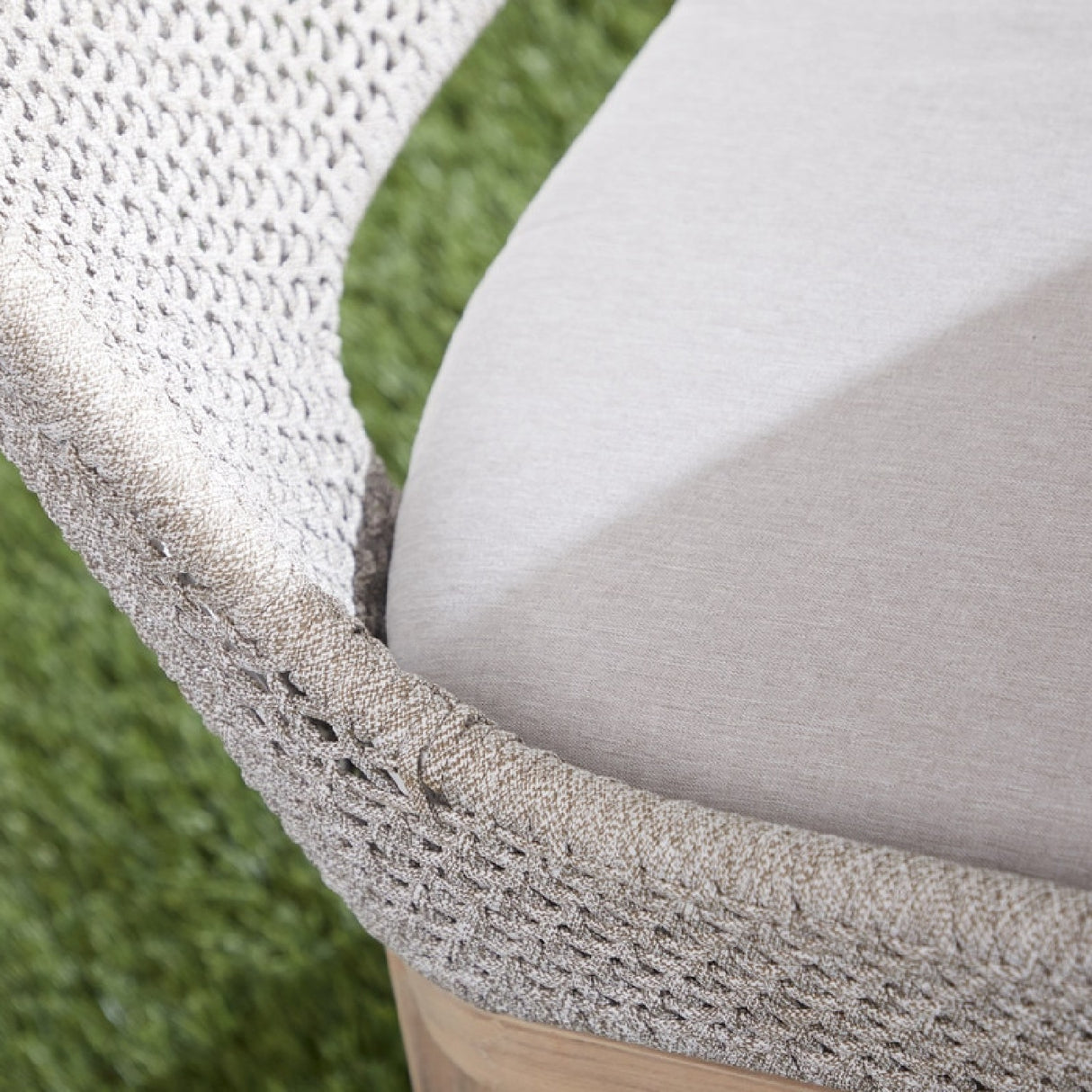   Taupe Rope Outdoor Dining Chairs (2) | Oroa.com