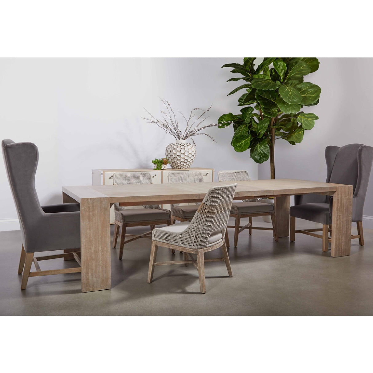   Taupe Stripe Rope Dining Chairs (2) | Oroa.com