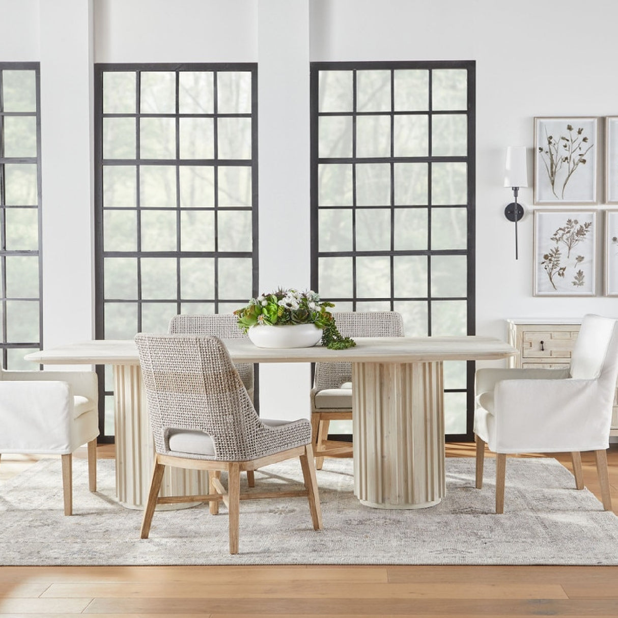   Taupe Stripe Rope Dining Chairs (2) | Oroa.com
