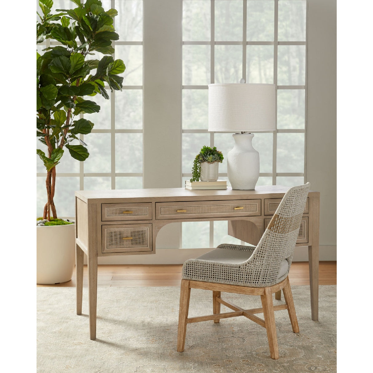   Taupe Stripe Rope Dining Chairs (2) | Oroa.com